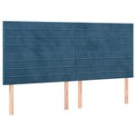 vidaXL Tête de lit à LED Bleu foncé 160x5x118/128 cm Velours