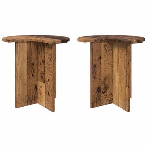 vidaXL Table d'appoint 2 pièces Bois ancien Ø 39 x 38 cm