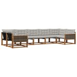 vidaXL Ensemble de canapés d'extérieur 7 pc Naturel et gris clair
