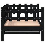 vidaXL Lit de jour sans matelas noir 80x200 cm bois de pin massif