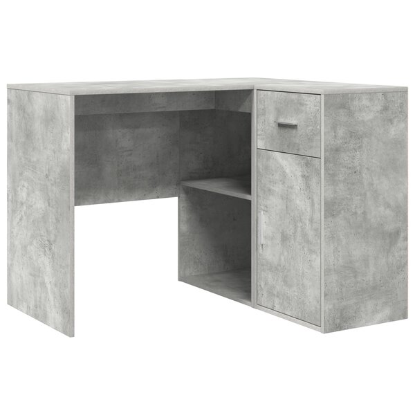 vidaXL Bureau d'angle gris béton 102x88x75 cm Bois d'ingénierie