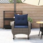 vidaXL Chaise à bascule de jardin avec coussins gris résine tressée