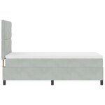 Lit à ressorts vidaXL avec matelas et lumière LED gris clair 90x200 cm en velours