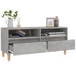 vidaXL Meuble TV gris béton 100x34 5x44 5 cm bois d'ingénierie
