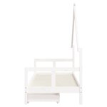 vidaXL Cadre de lit enfant tiroirs blanc 80x200 cm bois de pin massif