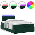 vidaXL Cadre de lit ottoman avec matelas vert foncé 120x200 cm velours