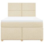 vidaXL Sommier à lattes de lit avec matelas Crème 140x190 cm Tissu