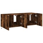 vidaXL Meubles TV muraux et lumières LED 2Pièces chêne fumé 60x35x41 cm