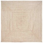 vidaXL Tapis de surface Carré Naturel et Blanc 200 x 200 cm Jute