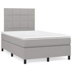 vidaXL Sommier à lattes de lit matelas LED gris clair 120x190 cm tissu