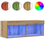 vidaXL Ensemble meuble TV avec LED chêne artisanal 80 x 30 x 30 cm
