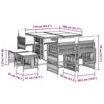 vidaXL Ensemble à manger de jardin et coussins 9 Pièces marron poly rotin