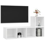 vidaXL Ensemble de meuble TV 2 Pièces Blanc Bois d'ingénierie
