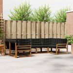 vidaXL Ensemble de canapés d'extérieur 6 Pièces Naturel et Noir