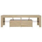 vidaXL Meuble TV avec lumières LED Chêne sonoma 140x36 5x40 cm
