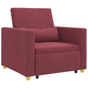 vidaXL Canapé-lit escamotable simple Bordeaux 90 x 165 x 87 cm tissu