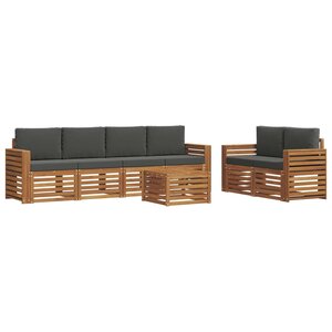 vidaXL Ensemble de canapés d'extérieur 7 pc Naturel et Anthracite