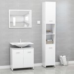 vidaXL Ensemble de meubles de bain 3 Pièces Blanc Bois d'ingénierie