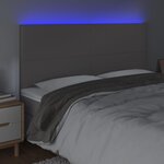 vidaXL Tête de lit à LED Gris 180x5x118/128 cm Similicuir
