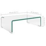 vidaXL Meuble TV/pour moniteur 40x25x11 cm verre transparent