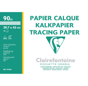 Pochette calque supérieur A3 10F 90/95g CLAIREFONTAINE