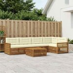 vidaXL Ensemble de canapés d'extérieur 6 Pièces Naturel et Crème