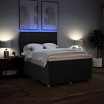 vidaXL Sommier à lattes de lit avec matelas Noir 140x200 cm Tissu