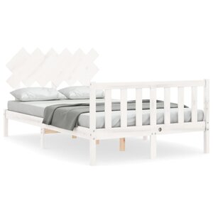 vidaXL Cadre de lit sans matelas blanc 120x200 cm bois de pin massif