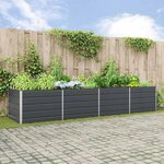 vidaXL Jardinière Anthracite 195 x 100 x 45 cm Acier galvanisé