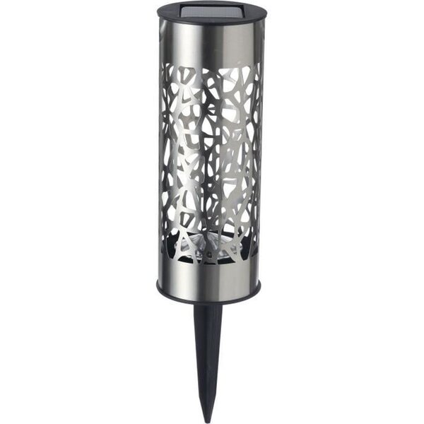 Borne solaire inox GALIX G4445 - A poser ou à planter - 28 cm - Blanc chaud
