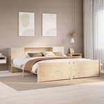 vidaXL Lit bibliothèque sans matelas 200x200 cm bois massif de pin