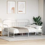 vidaXL Cadre de lit de jour avec tête de lit Blanc 75 x 190 cm Acier