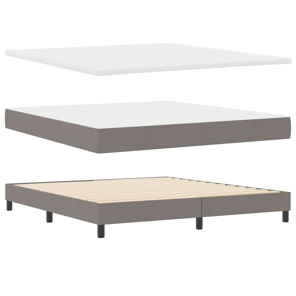 vidaXL Lit boxspring avec matelas Taupe 180 x 200 cm tissu