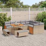 vidaXL Ensemble de canapé de jardin 13 Pièces Beige et Gris clair
