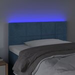 vidaXL Tête de lit à LED Bleu foncé 100x5x78/88 cm Velours