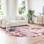 vidaXL Tapis Shaggy à poils longs NAVARRA rose poudré 240x240 cm