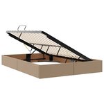 vidaXL Lit avec rangement et LED avec matelas Cappuccino 140 x 200 cm