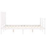 vidaXL Cadre de lit sans matelas blanc bois massif
