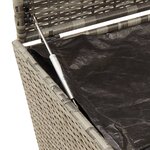 vidaXL Boîte de rangement de jardin et roues gris 190L résine tressée