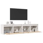 vidaXL Armoires murales 2 Pièces Blanc 80x30x35 cm Bois de pin massif