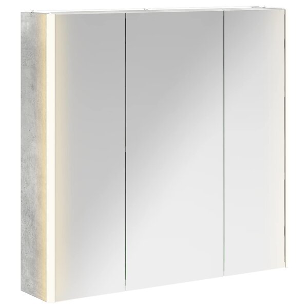 vidaXL Armoire Miroir de Salle de Bain Gris béton 73.5 x 15.5 x 70 cm