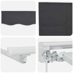 vidaXL Cadre de store manuel avec LEDs Blanc et anthracite 5 × 3 5 m
