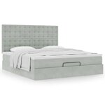 VidaXL Cadre de lit ottoman et matelas gris clair 180x200cm velours