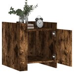 vidaXL Table de chevet chêne fumé 45x50x50 cm bois d'ingénierie