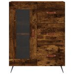 vidaXL Buffet haut Chêne fumé 69 5x34x180 cm Bois d'ingénierie