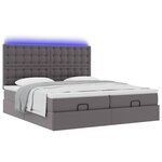 VidaXL Cadre de lit ottoman avec matelas gris 200x200 cm similicuir