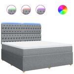 vidaXL Sommier à lattes de lit avec matelas Gris clair 180x200cm Tissu