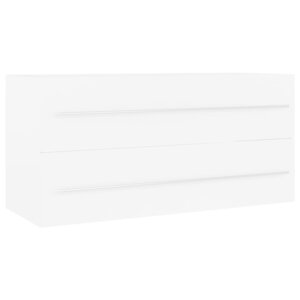 vidaXL Armoire d'évier Blanc 100x38 5x48 cm Bois d’ingénierie