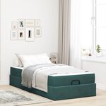 vidaXL Cadre de lit avec matelas avec matelas 2 Pièces Vert Velours