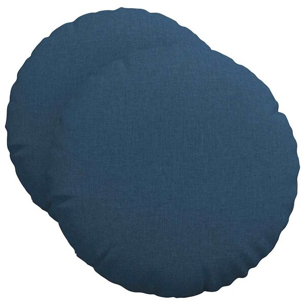 vidaXL Coussins de siège 2 pc Tissu Bleu Ø50 x 19 cm